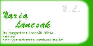 maria lancsak business card