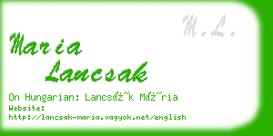 maria lancsak business card